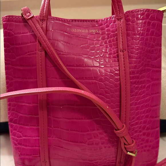 Elizabeth and James Handbags - Elizabeth and James Fuchsia Croc-Embossed Tote